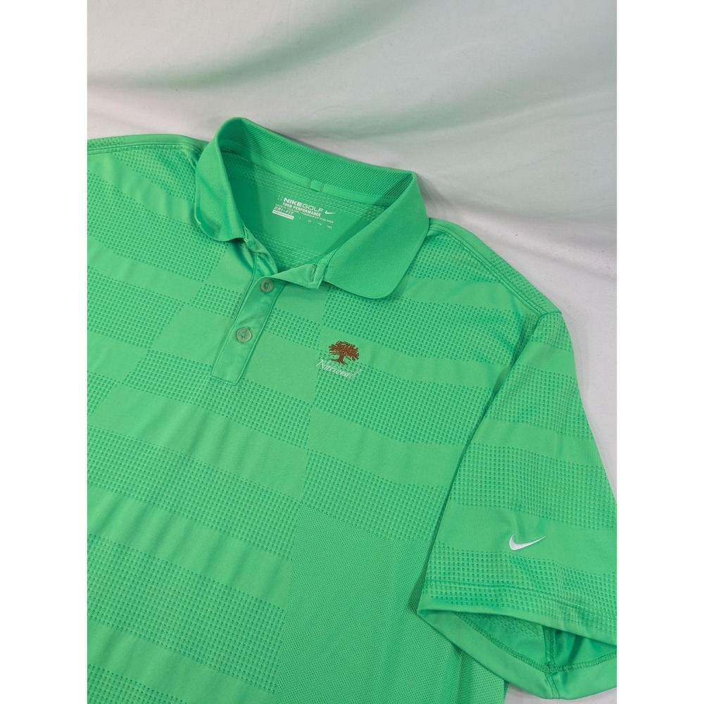 Men's Nike Golf Mesh Vents Short Sleeve Oak Tree National Polo Shirt XXL Green